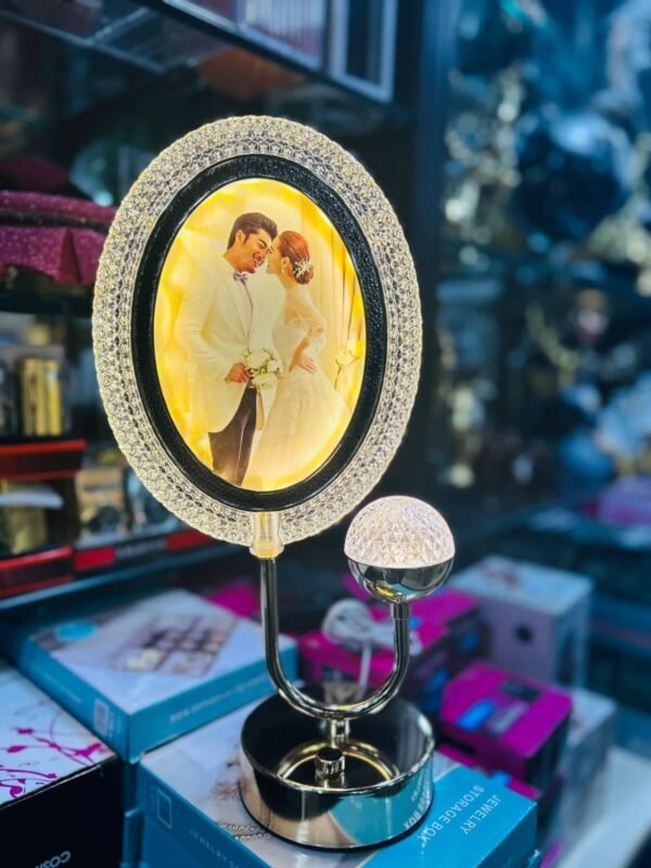 Luxurious Crystal Photo Frame Lamp – Illuminate Your Precious Moments With Multicolor Lights - Image 2