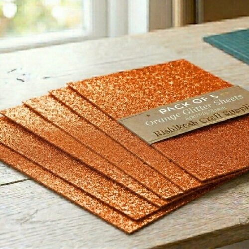a4 orange glitter foam sheets pack a4 size metallic orange craft sheets glitter paper for decoration and models heavy duty a4 sparkle foam sheets arts and crafts supplies online india