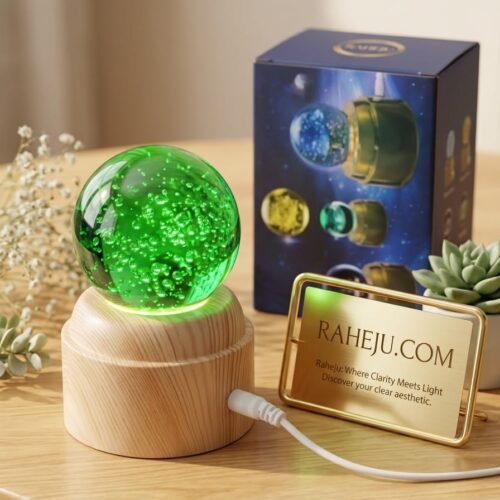 green crystal ball lamp led wooden base glowing orb bubbling glass night light raheju crystal aesthetic lamp ambient desk lighting usb powered crystal sphere calming bedside lamp zen room decor aesthetic spiritual home accessories #raheju#crystalball#ambientlighting#roomdecor#aestheticdecor#greenlight#ledsphere#homedecor#meditationlight#desksetup#cozyvibes#crystallamp#woodenbase#glowingsphere#interiorstyling#deskaccessories#giftideas#nightlight#glassart#bubbledesign#homedesign#calmingvibes#zenroom#deskgoals#lightingdesign#crystalenergy#moodlighting#bedroomdecor#decorinspo#giftinspo