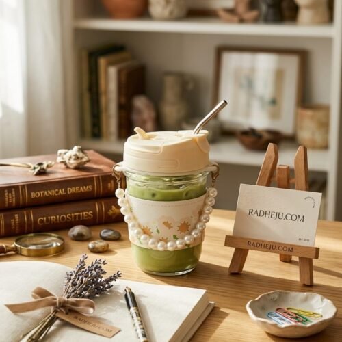 pearl & petal aesthetic glass tumbler ✨ sip in style. ✨