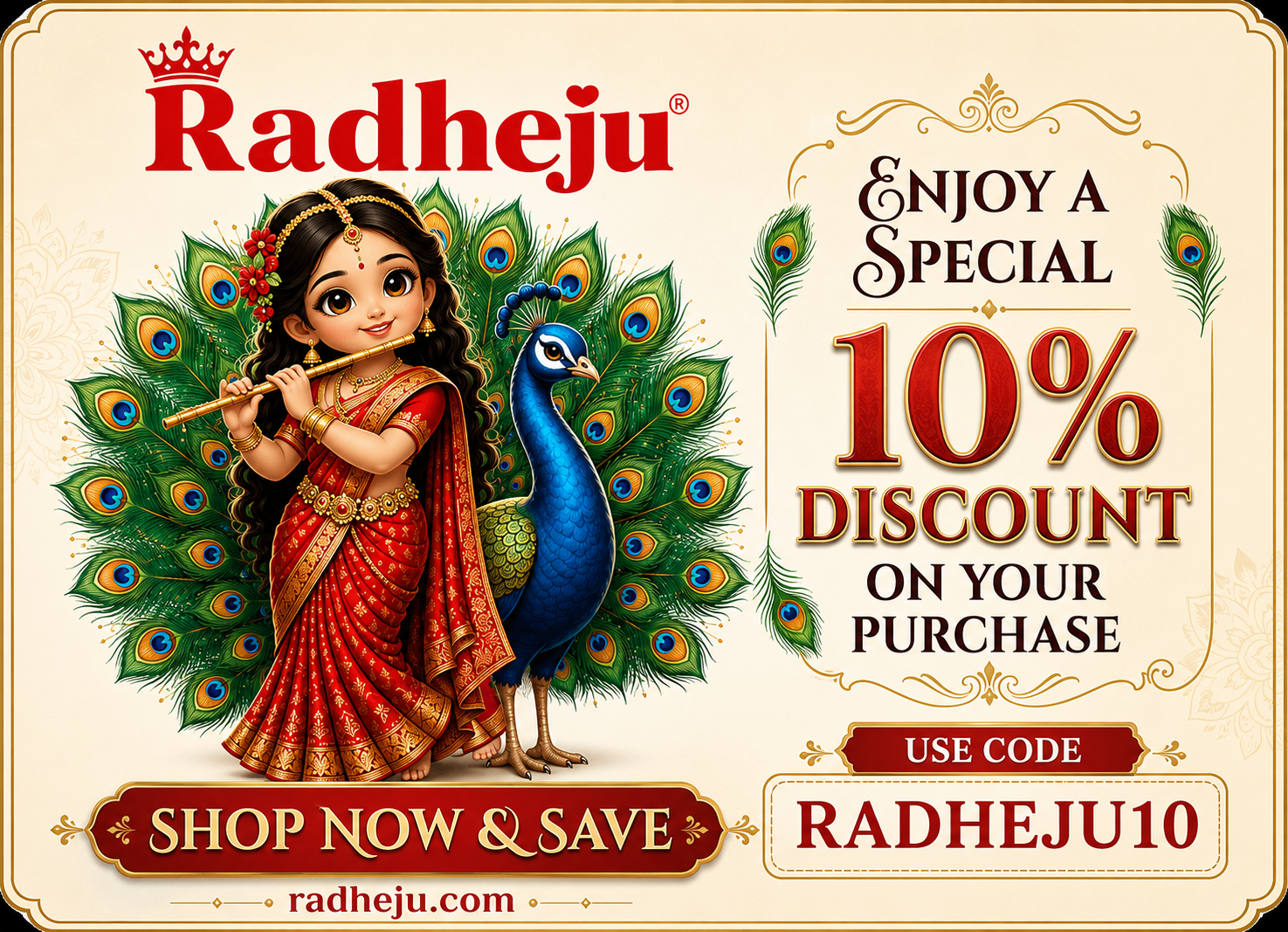 Radheju 10% Discount Offer